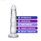 B Yours Diamond By Blush® | Crystal Realistic Clear 7.5-Inch Long Dildo With Suction Cup Base-French Quarter Lingerie